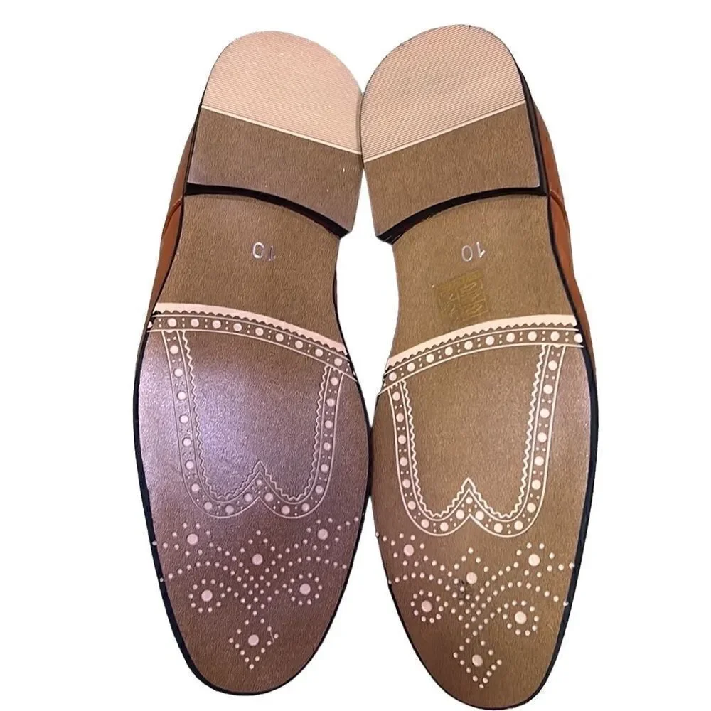 New MetroCharm Men’s 10 Brown Bucks Lace Up Shoes